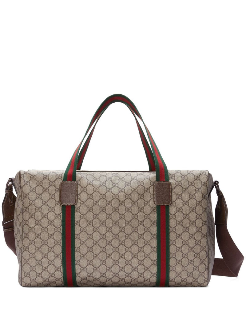 Gucci Bolso de viaje Gucci con detalle Web beige - World Class Fashion