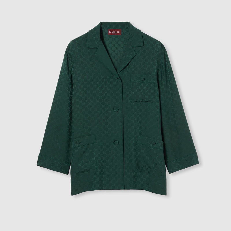 Gucci Gucci GG Silk Shirt Green Women - World Class Fashion
