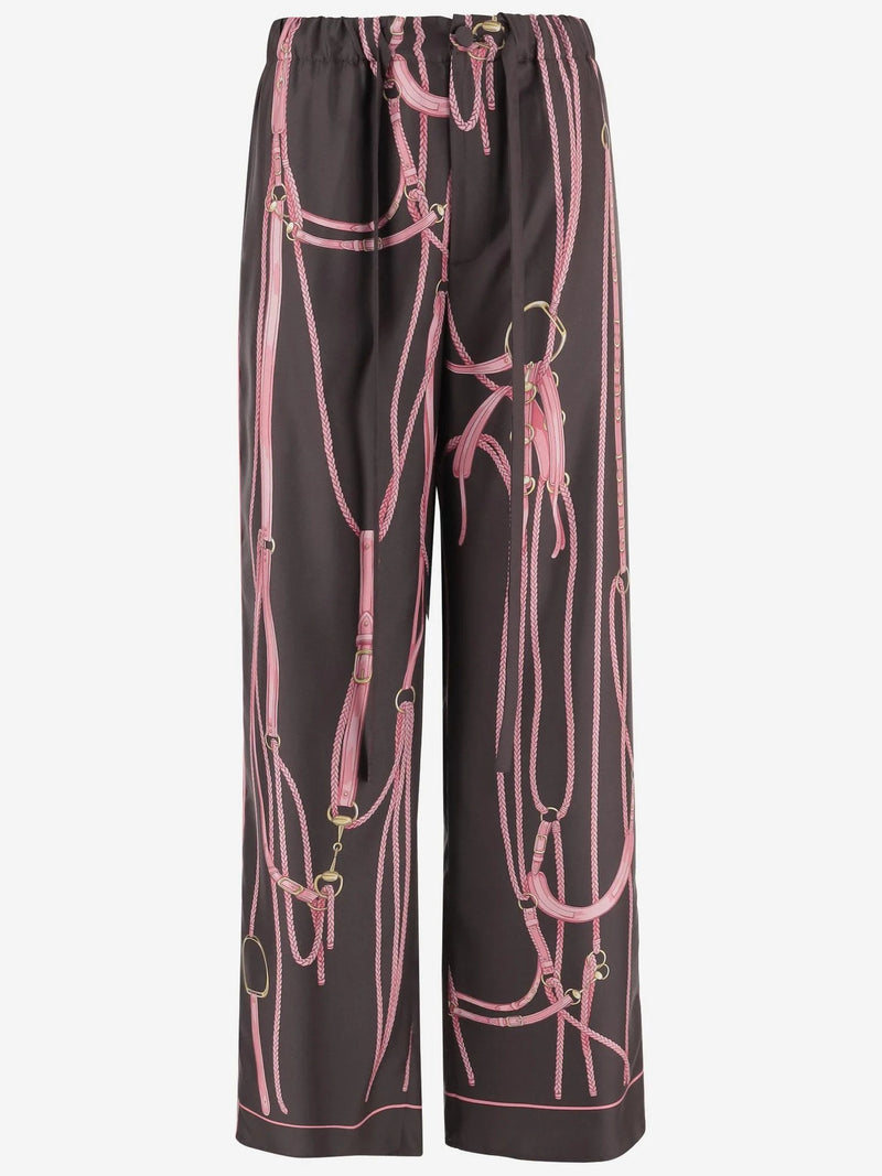 Gucci Pantalones de seda Gucci para mujer, color marrón - World Class Fashion