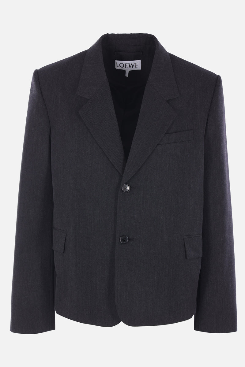 Loewe Loewe Wool Blazer Jacket Grey Men - World Class Fashion