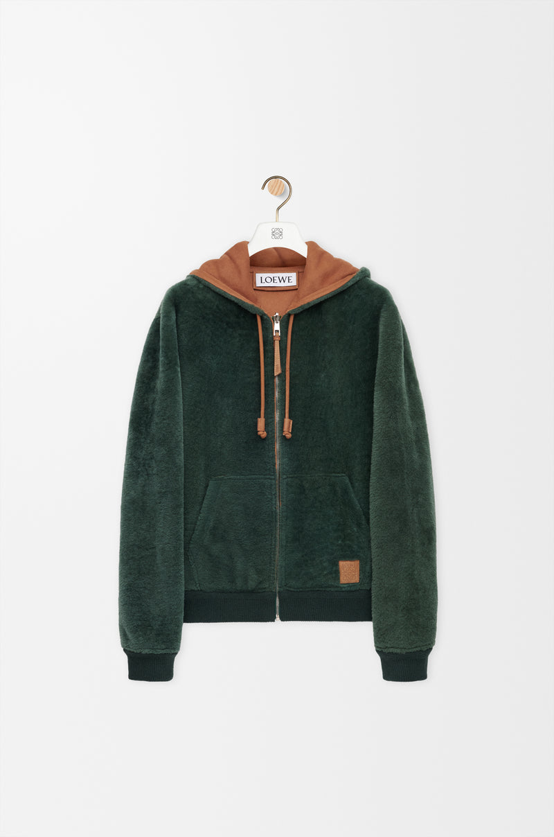 Loewe Loewe Shearling Hoodie Sweatshirt Green Men - World Class Fashion
