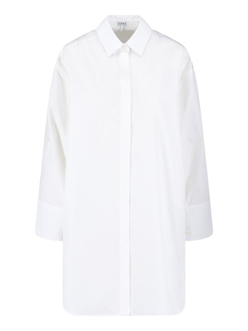 Loewe Loewe Cotton Chemisier Dress White Women - World Class Fashion