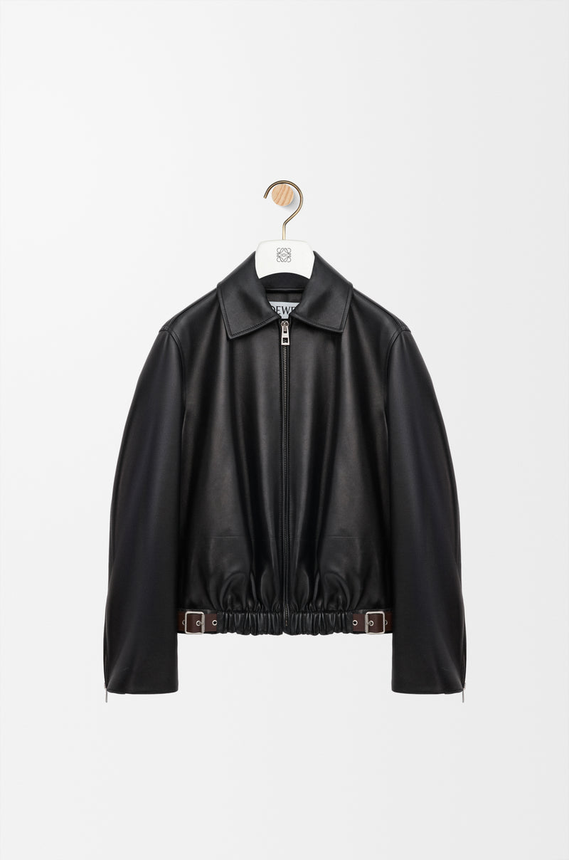 Loewe Loewe Belted Leather Jacket Black Women - World Class Fashion