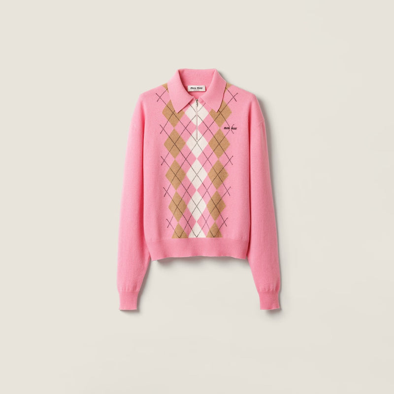 Miu Miu Polo de cachemir rosa Miu Miu para mujer - World Class Fashion