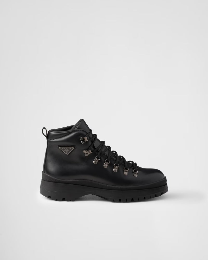 Prada Botines Prada Brixxen con Cordones de Hombre Negros - World Class Fashion