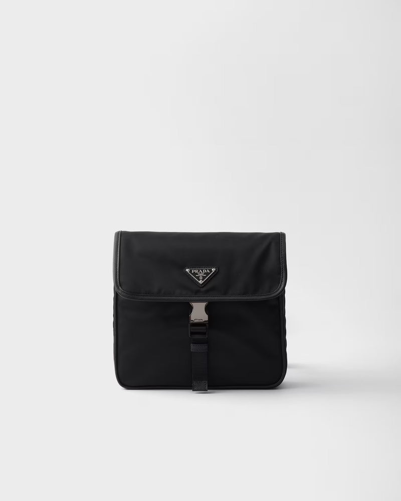 Prada Bolso bandolera Prada Re-Nylon y piel Saffiano Negro - World Class Fashion