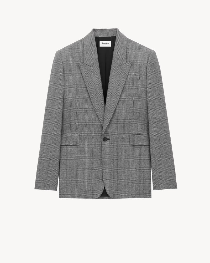 Saint Laurent Saint Laurent Grey Wool Blazer Jacket Men - World Class Fashion
