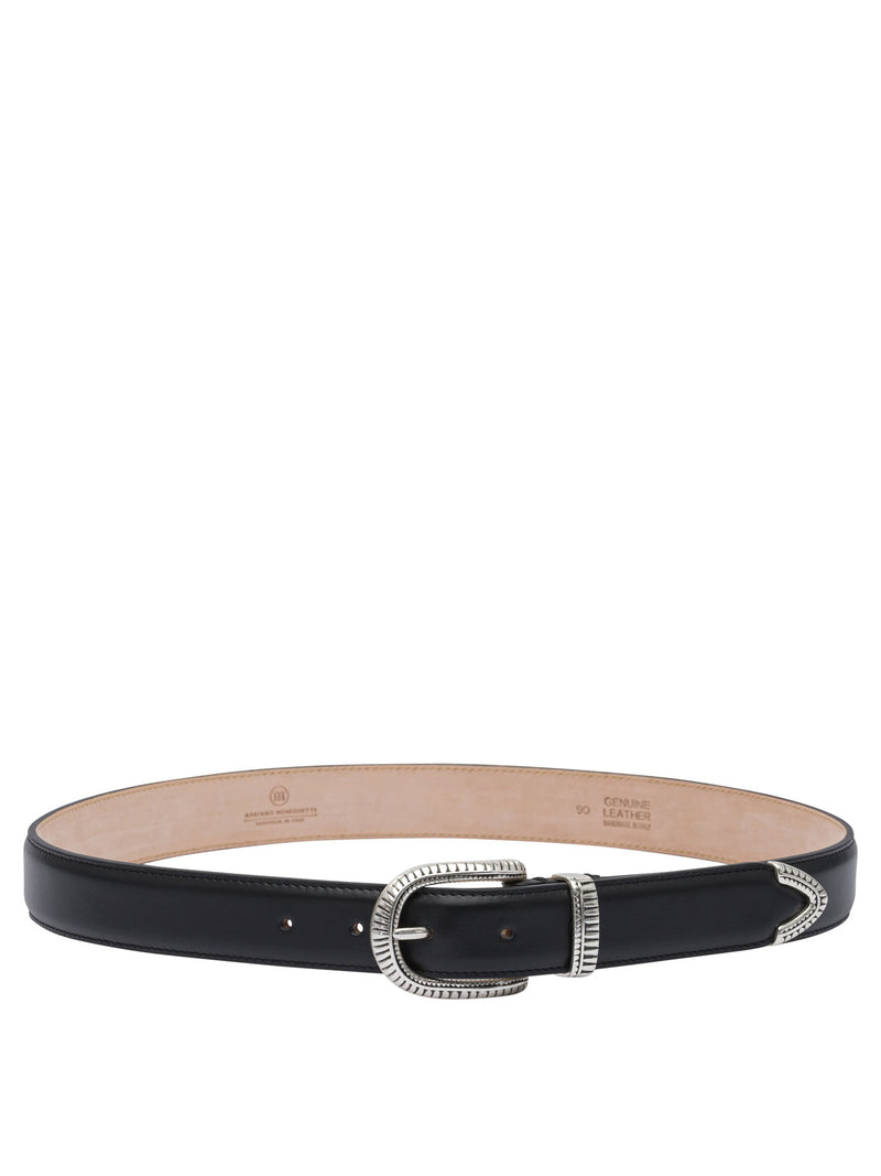 Adriano Meneghetti Adriano Meneghetti Black Leather Belt Women - World Class Fashion