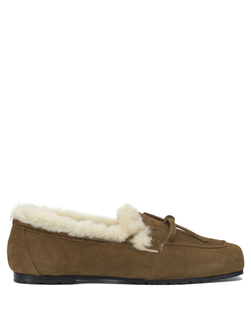 Aeyde Aeyde Jasper Loafers Brown Cow Suede Women - World Class Fashion