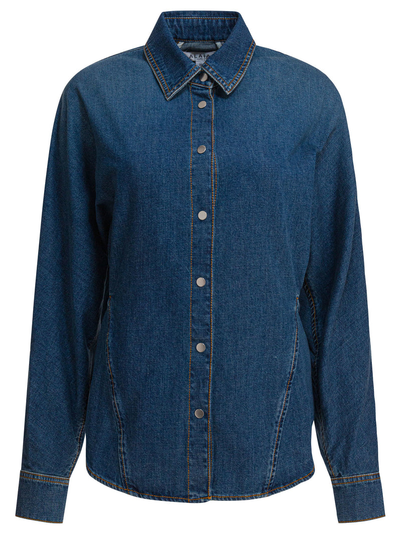 Alaia Alaia Cotton Shirt Blue Women - World Class Fashion