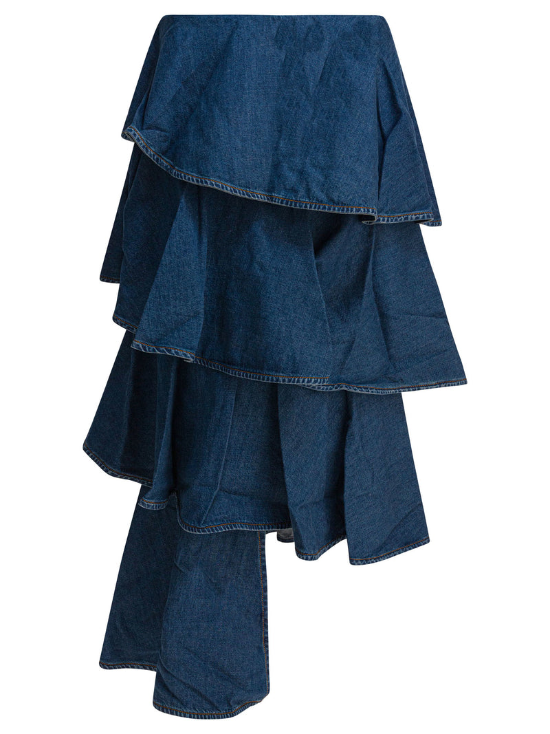 Alaia Falda Alaia en espiral azul para mujer - World Class Fashion