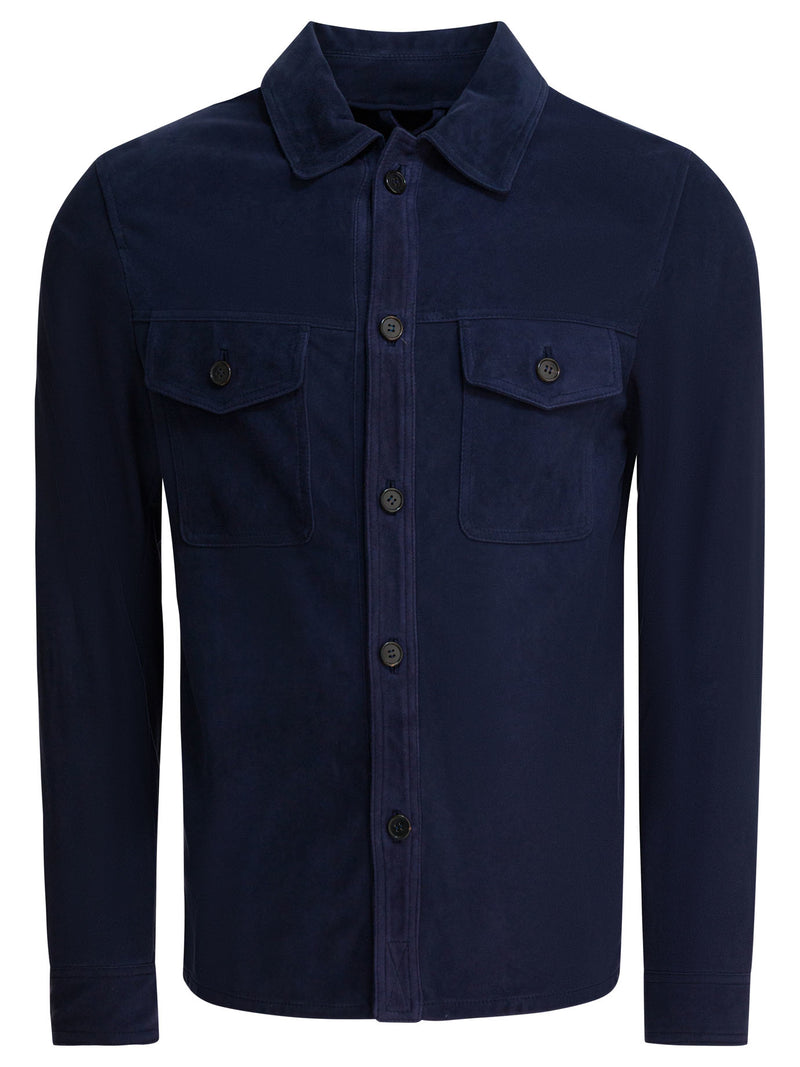 Altum Altum Men's Blue Suede Leather Overshirt - World Class Fashion