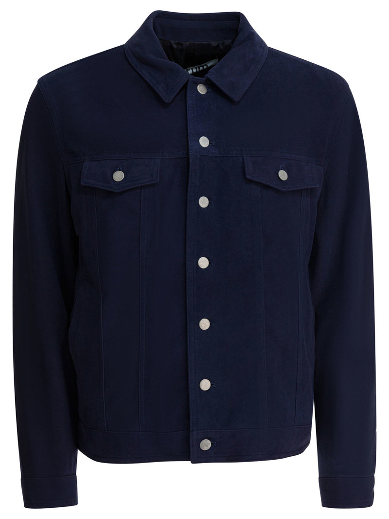 Altum Altum Trucker Suede Jacket Blue Men - World Class Fashion