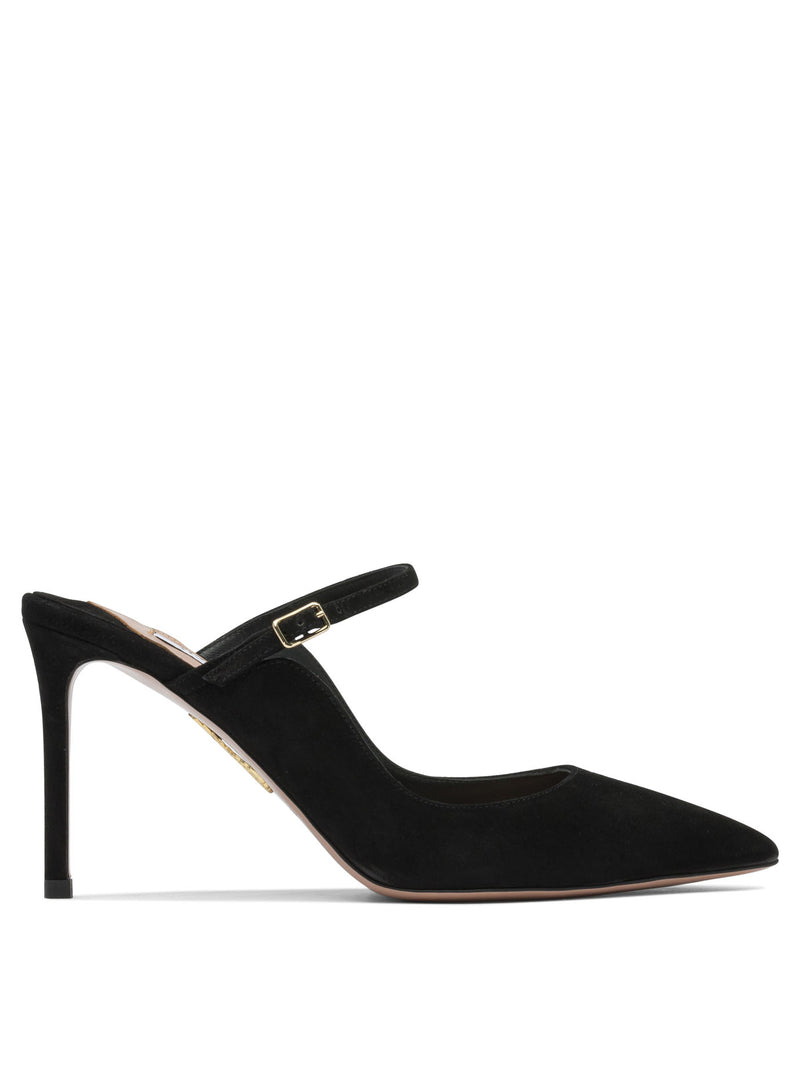 Aquazzura Mule Mary Jane negra Aquazzura con tacón de 80 mm - World Class Fashion