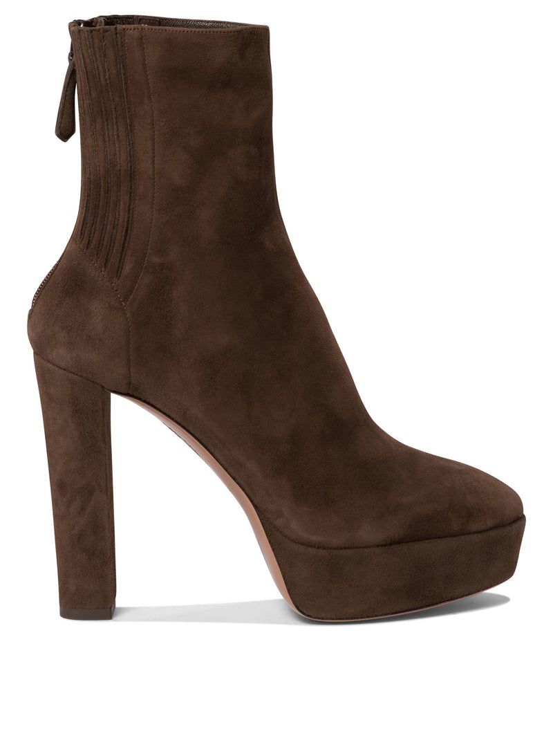 Aquazzura Botines Aquazzura Saint Honore 120 mm Marrón - World Class Fashion