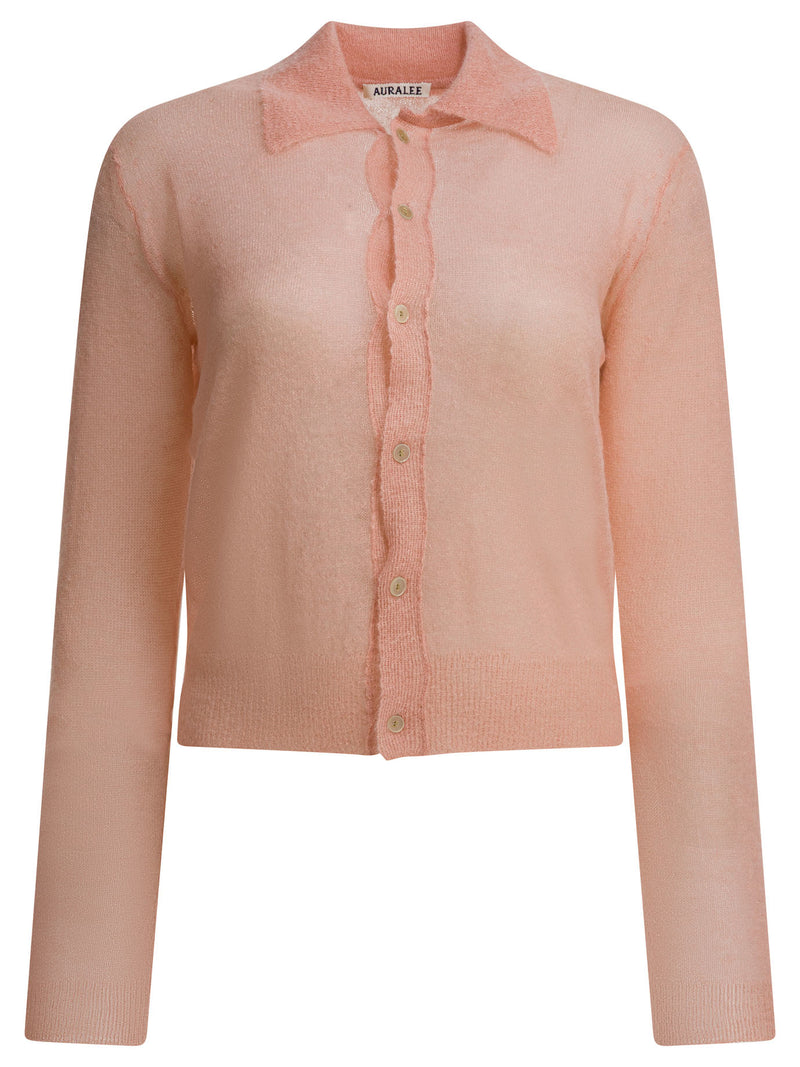 Auralee Auralee Prendas de punto de mohair y nailon para mujer, rosa - World Class Fashion