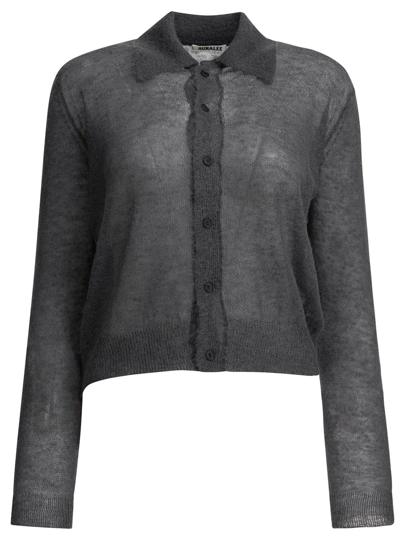 Auralee Cárdigan de Mohair y Lana Auralee Gris para Mujer - World Class Fashion