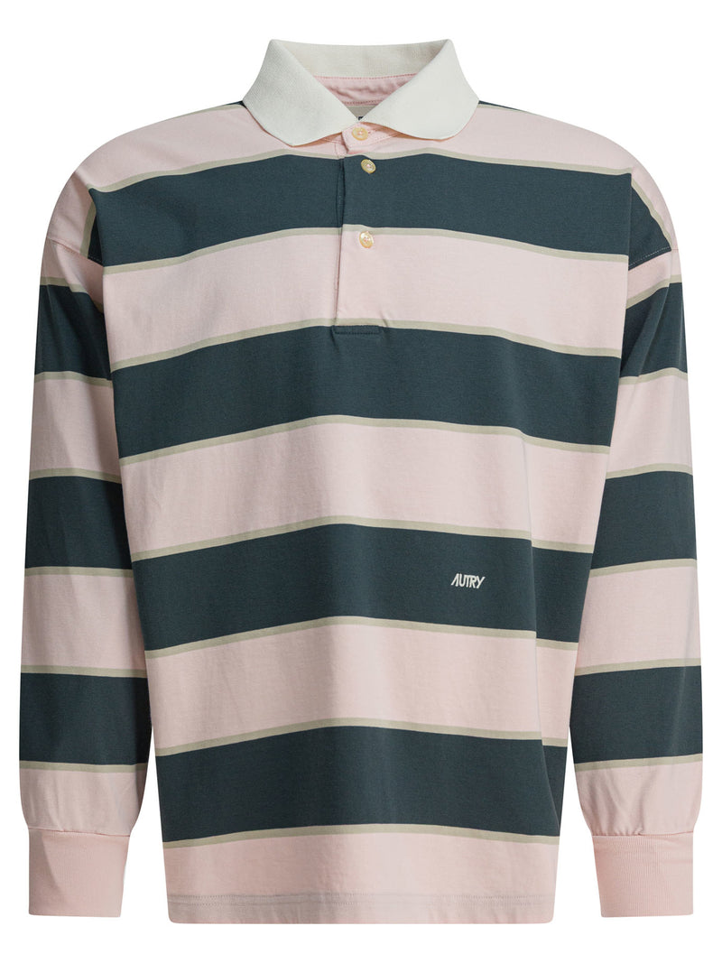 Autry Autry Rugby Cotton Polo Shirt Pink - World Class Fashion