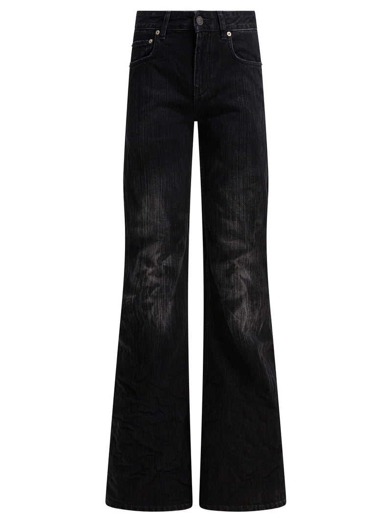 Balenciaga Balenciaga Wide Leg Jeans Black Women - World Class Fashion