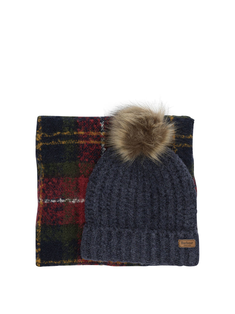 Barbour Barbour Beanie and Scarf Set Purple Women - World Class Fashion