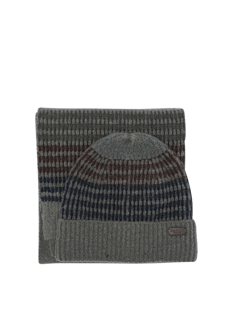 Barbour Barbour Branton - Conjunto de gorro y bufanda (color blanco) - World Class Fashion