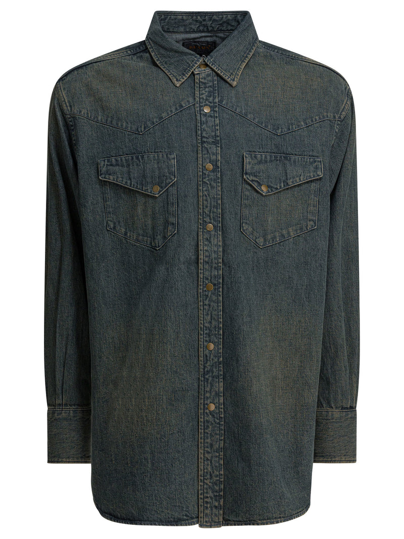 Beams Plus Beams Plus Western Double Dye Shirt Blue - World Class Fashion