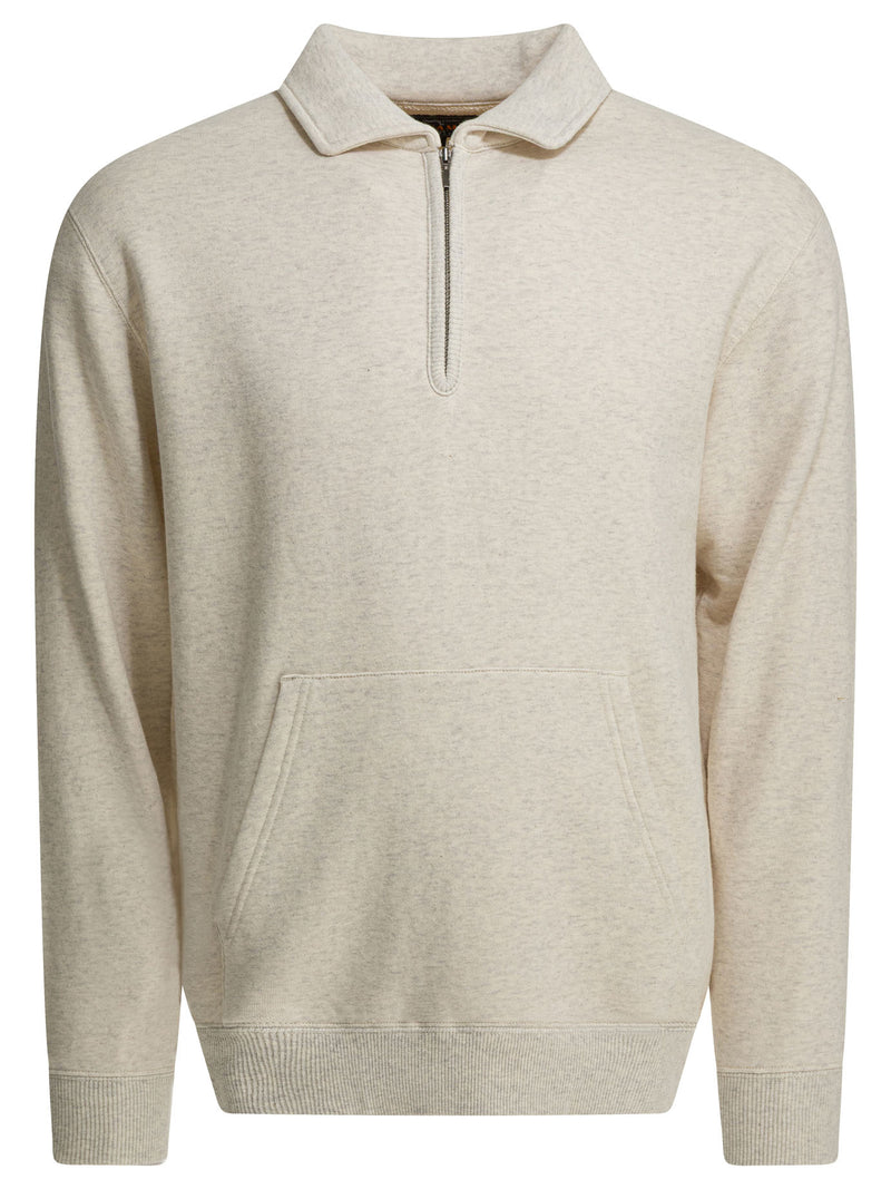 Beams Plus Sudadera de algodón Beams Plus blanca para hombre - World Class Fashion