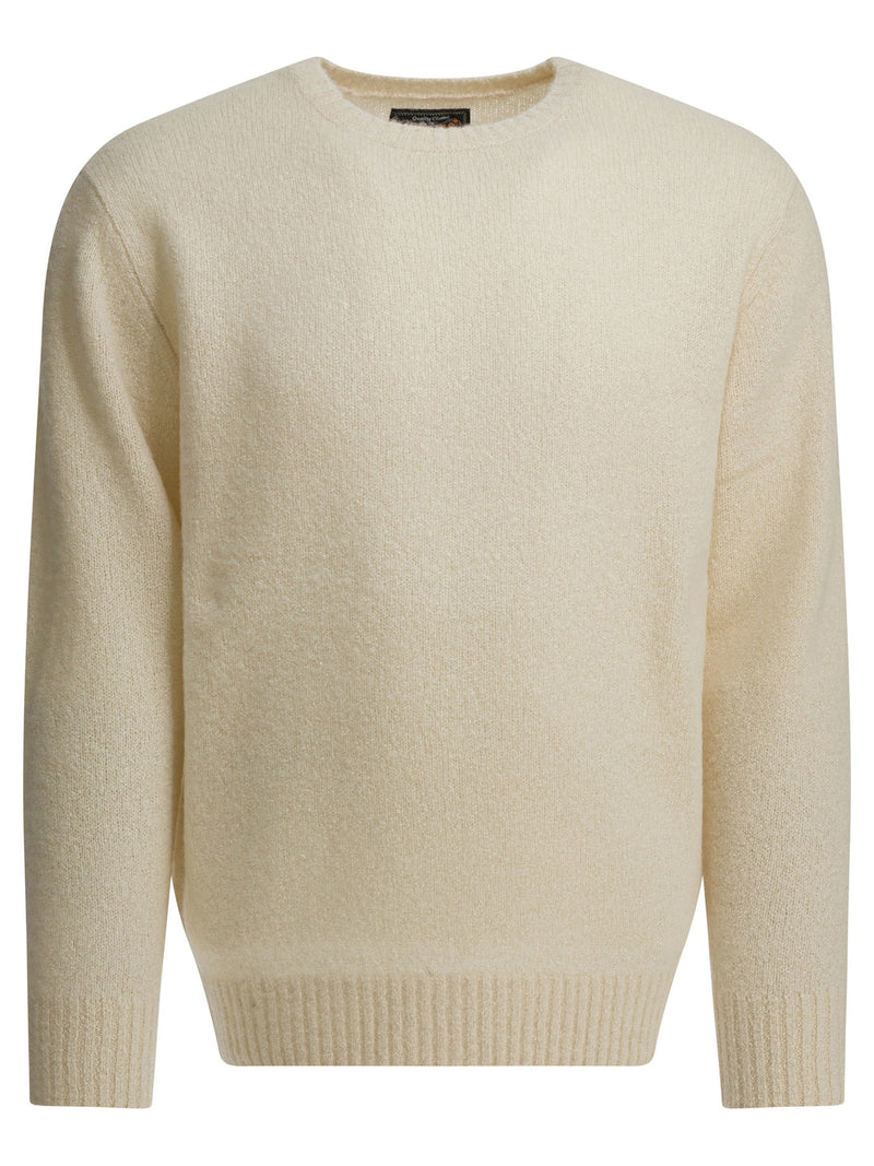 Beams Plus Beams Plus Cashmere Blend Crewneck Sweater White - World Class Fashion