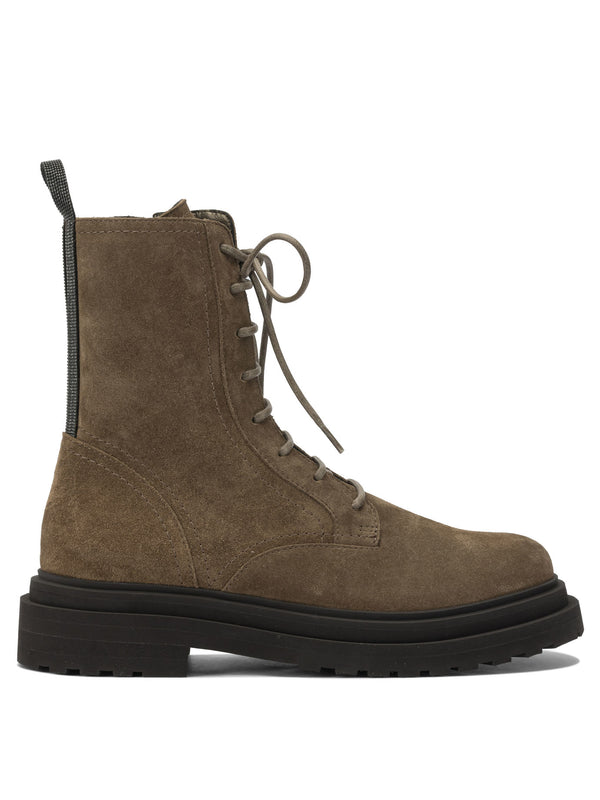Brunello Cucinelli Suede Lace-up Ankle Boots