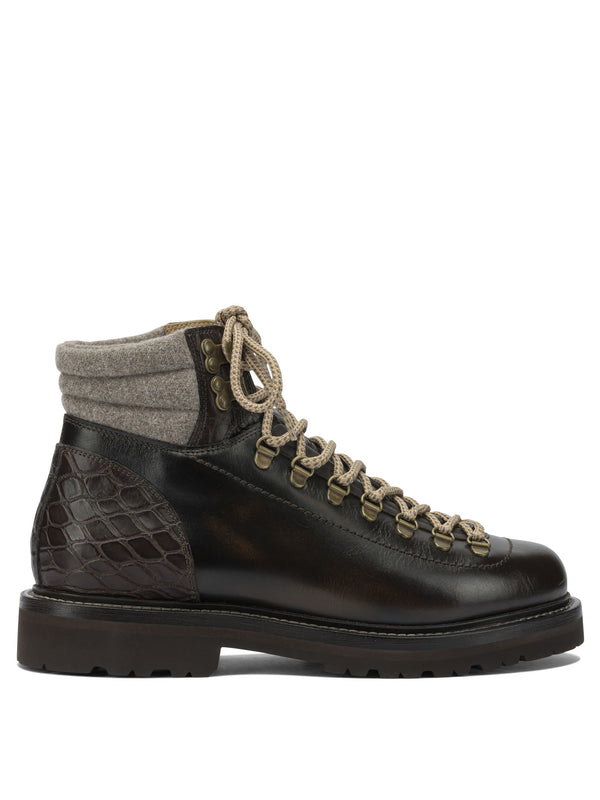 Brunello Cucinelli Leather Lace-up Ankle Boots