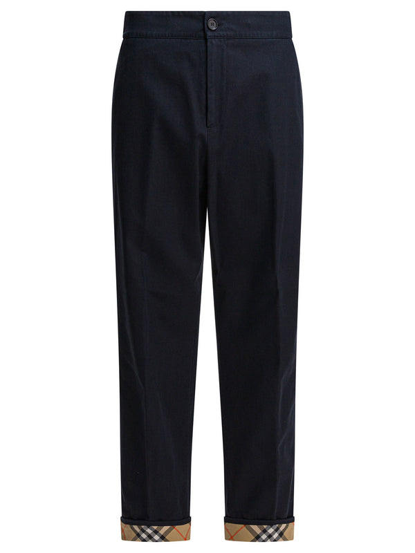 Burberry Trousers With Check Detail