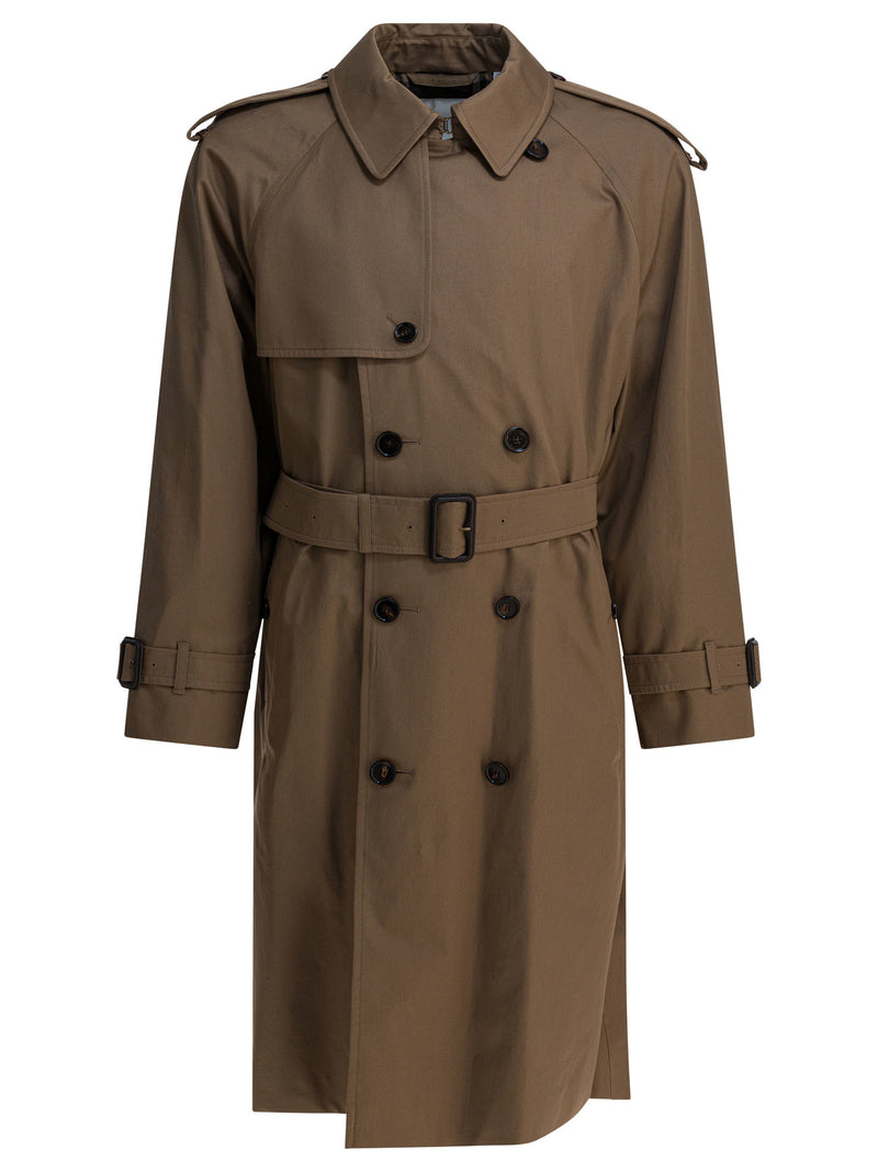 Burberry Burberry Long Gabardine Trench Coat Brown Men - World Class Fashion