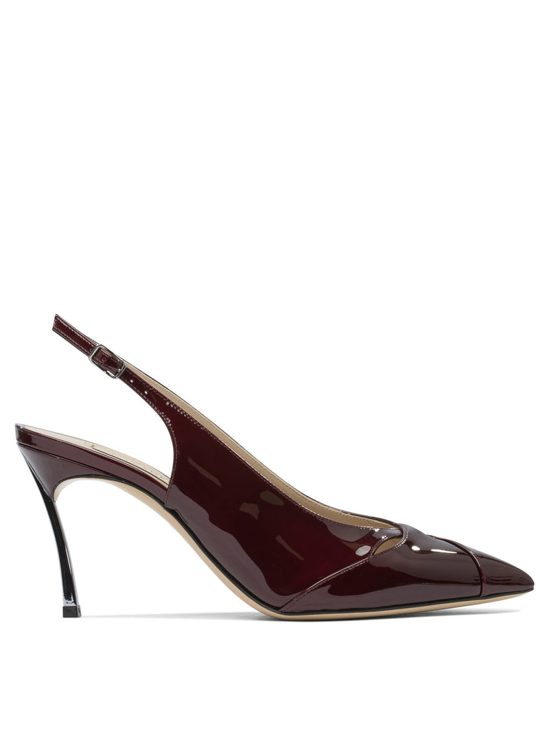 Casadei Casadei Samurai Blade 80 mm Slingback Burdeos - World Class Fashion