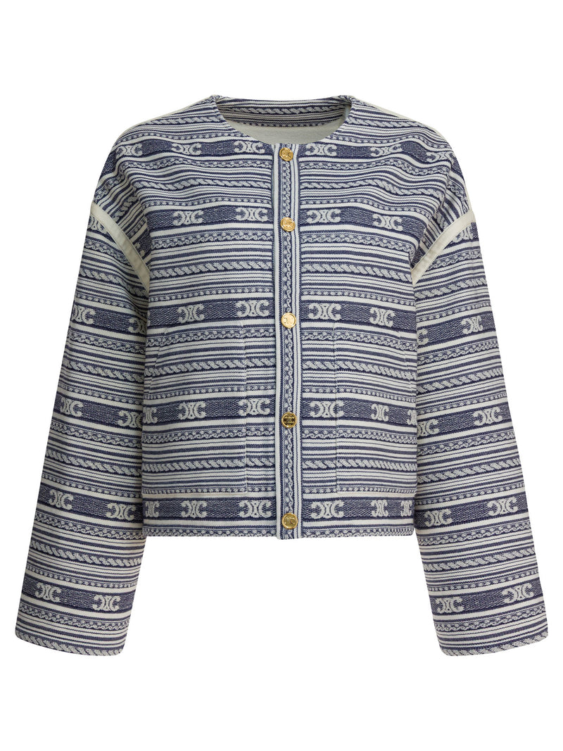 Celine Celine Wool Cotton Jacket Blue Women - World Class Fashion