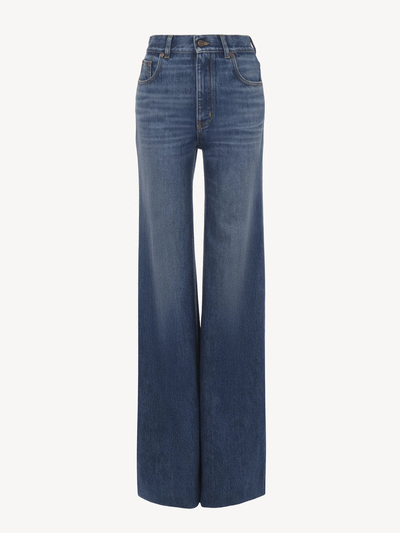 Chloe Chloé High Rise Flare Jeans Blue Women - World Class Fashion