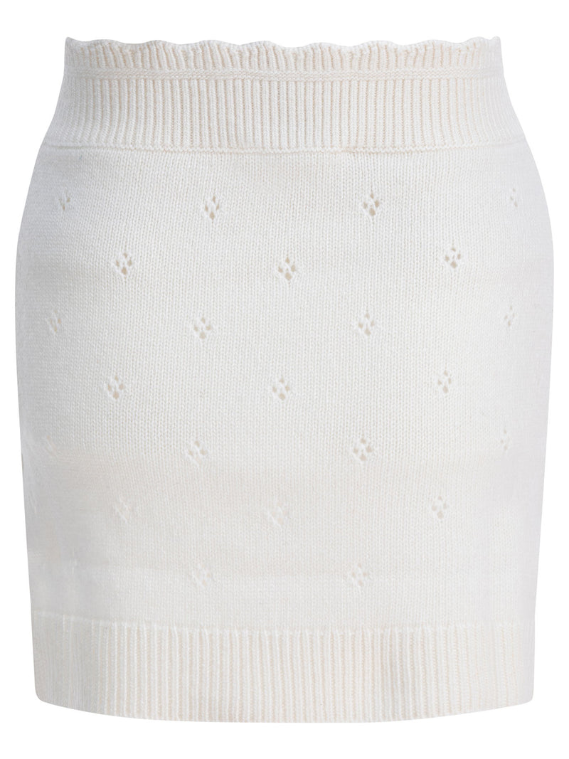 Chloe Chloé Wool and Cashmere Skirt White - World Class Fashion