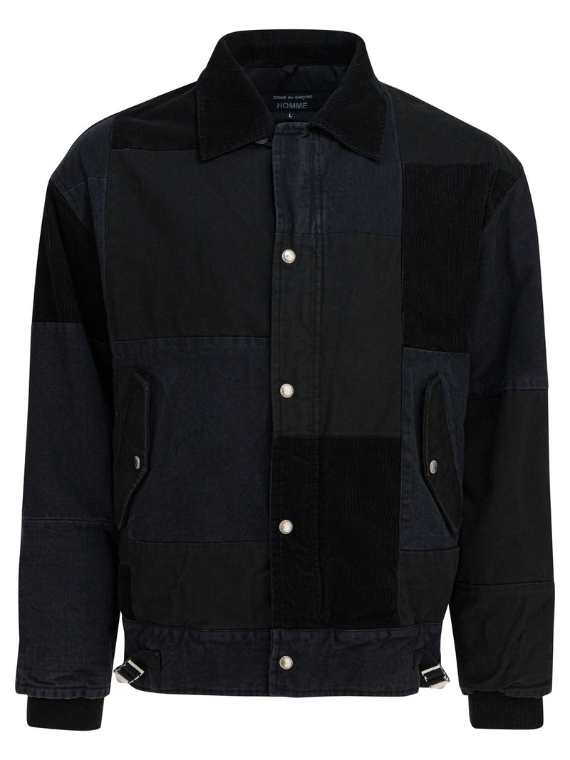 Comme Des Garçons Homme Comme Des Garçons Homme Jacket Tone-On-Tone Patchwork Black - World Class Fashion
