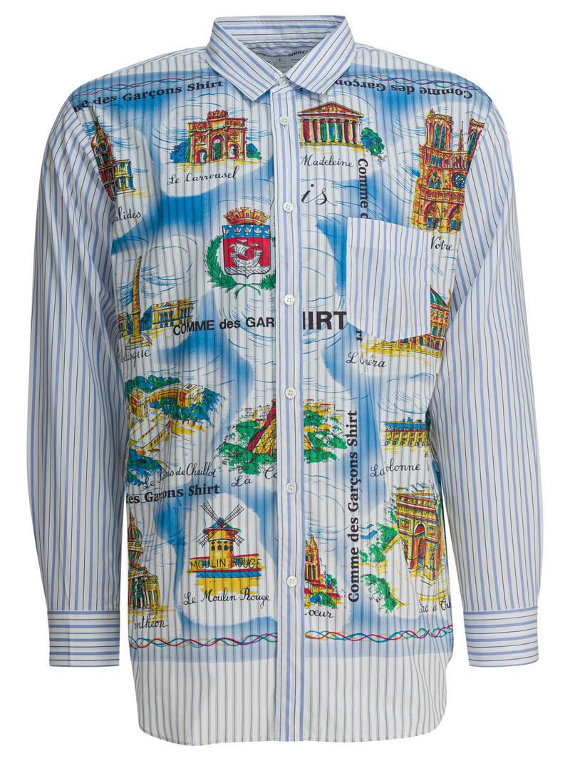Comme Des Garçons Shirt Comme Des Garçons Shirt Light Blue Cotton Men Shirt - World Class Fashion