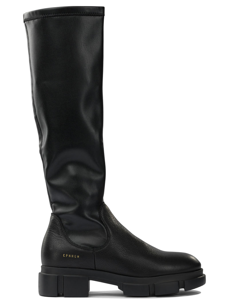 Copenhagen Copenhagen Leather High Neck Boots Black - World Class Fashion