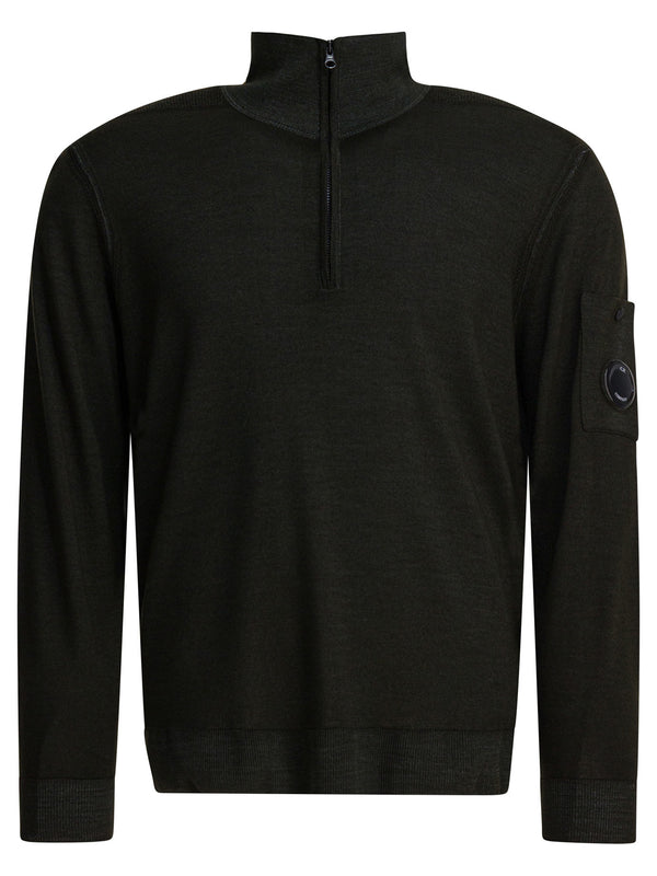 C.p. Company Merino Wool Half-zip Sweater