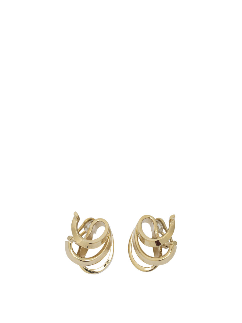 Ferragamo Ferragamo Leafbig Earrings Gold Women - World Class Fashion