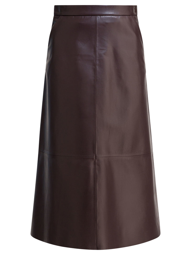 Furling By Giani Falda de piel GIANI GWENDANAPPA fruncida color burdeos - World Class Fashion
