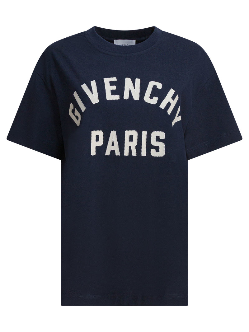 Givenchy Camiseta Givenchy con Logo París Azul para Mujer - World Class Fashion