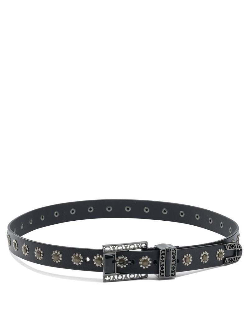 Golden Goose Golden Goose Embroidered Leather Belt Black Women - World Class Fashion