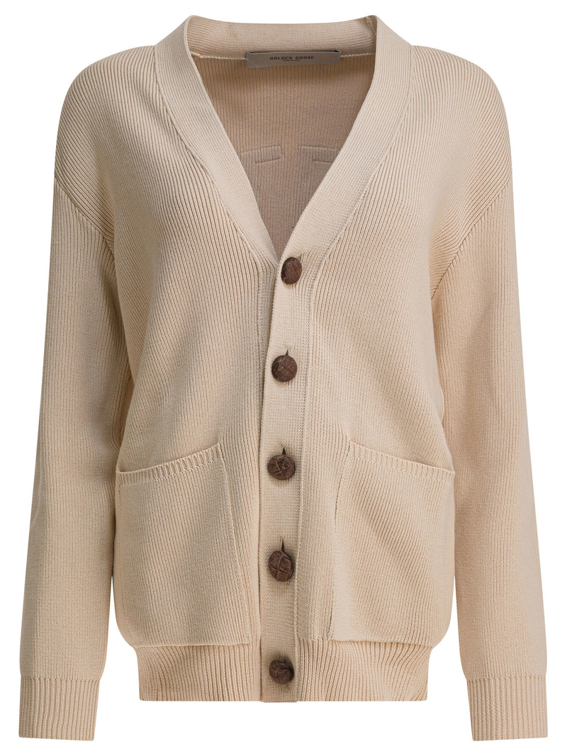 Golden Goose Cárdigan de algodón beige Golden Goose para mujer - World Class Fashion