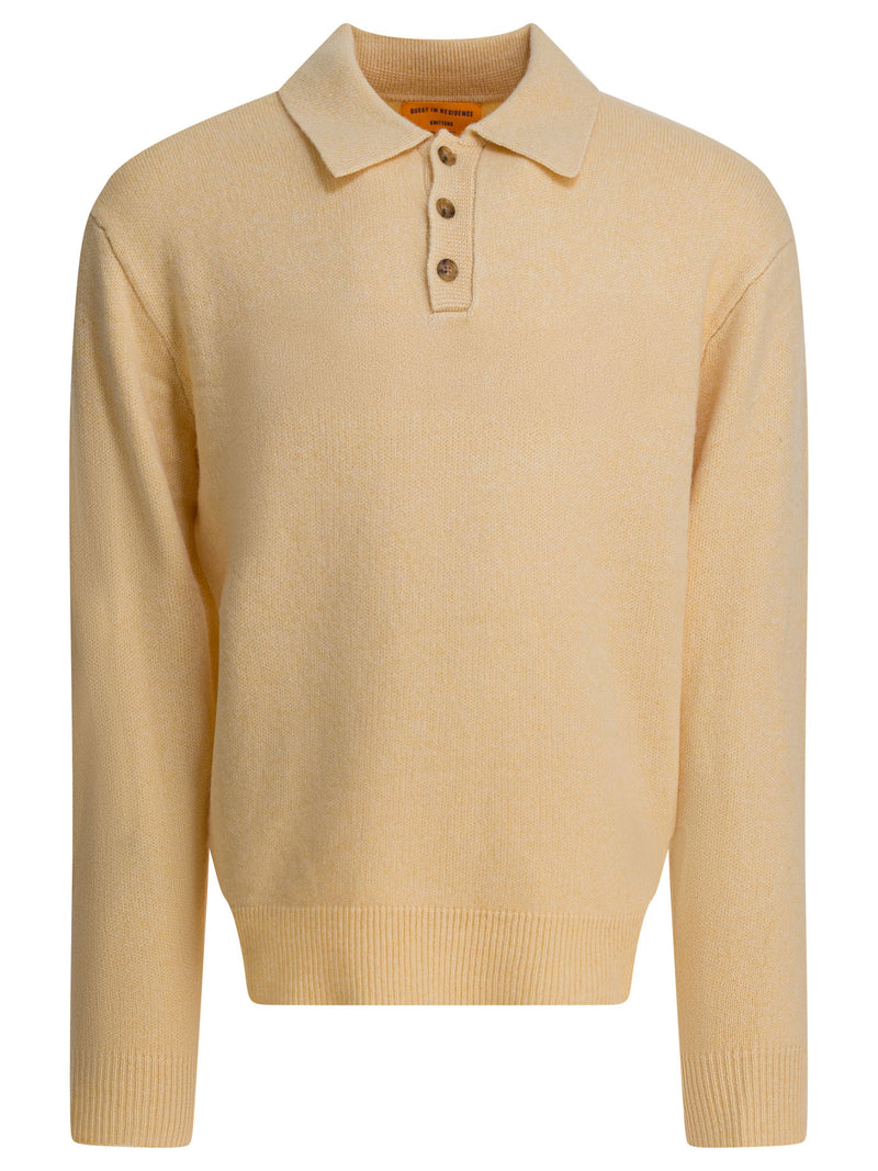 Guest in Residence Guest in Residence Cashmere Polo Shirt Yellow - World Class Fashion