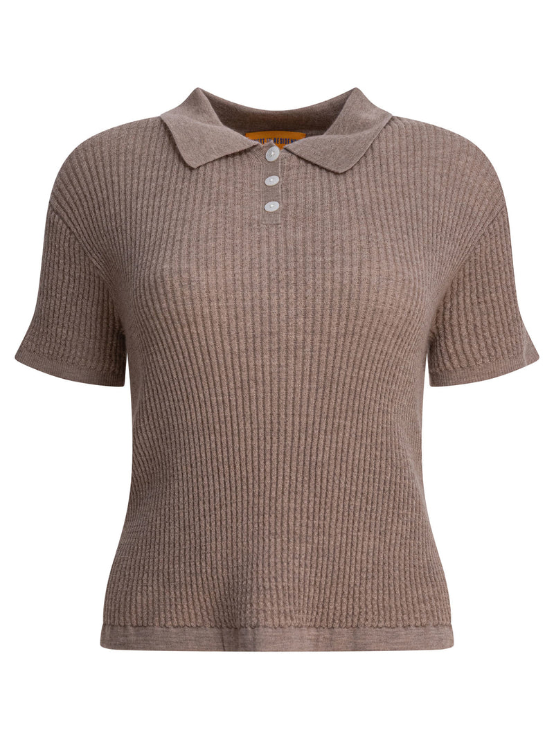 Guest In Residence Camisa polo de cachemir Guest In Residence, marrón, para mujer - World Class Fashion
