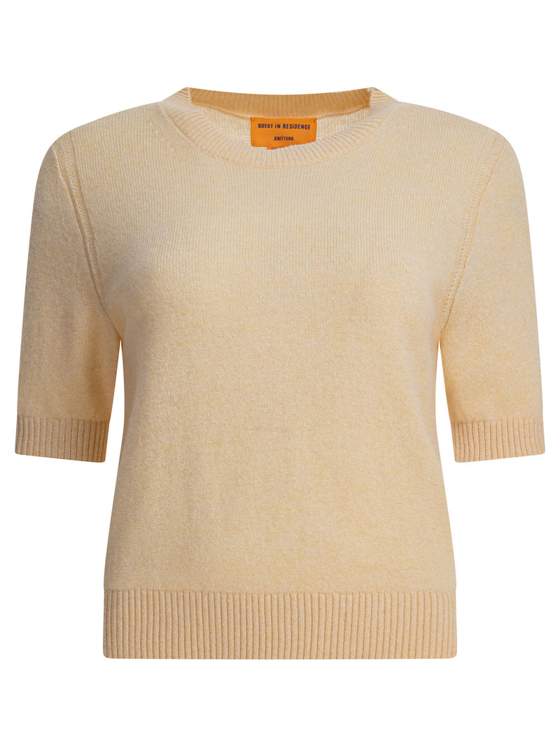 Guest in Residence Guest in Residence Cashmere T-Shirt Yellow Women - World Class Fashion
