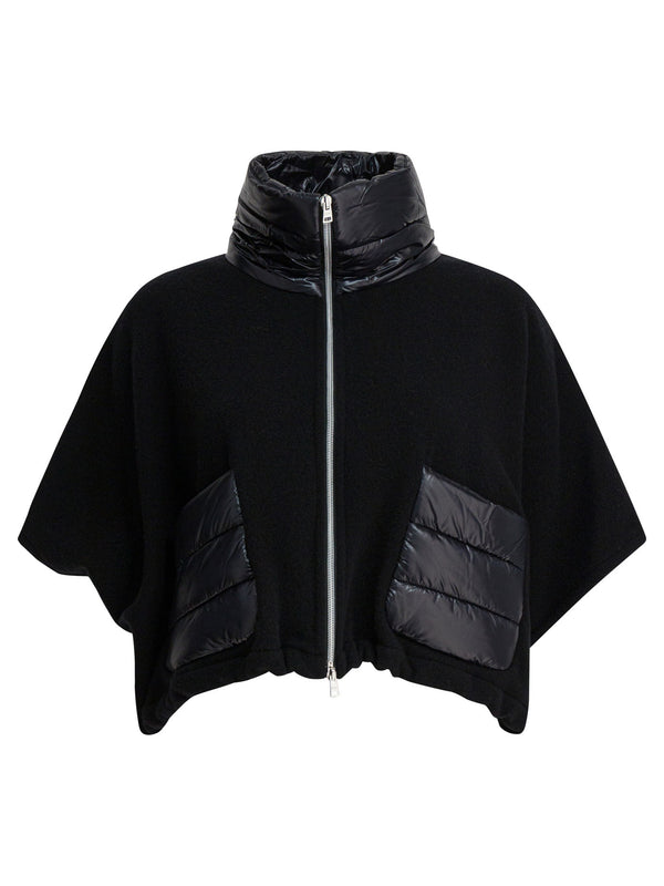 Herno "resort" Poncho In Wool And Cashmere