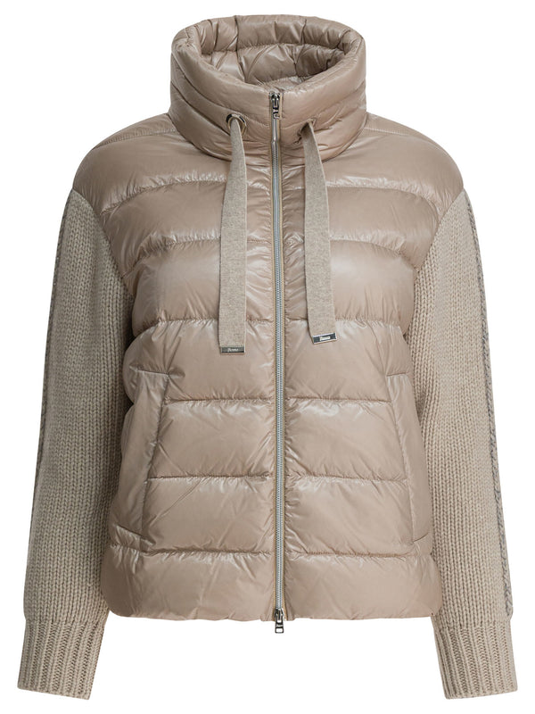 Herno Ultralight Nylon And Knitted "resort" Down Jacket